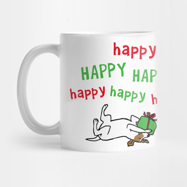 Jack Russell Terrier Happy Christmas Cute Dog by Coffee Squirrel